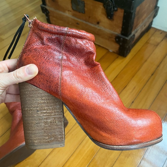 Red Leather Platform Booties Rumble Havana Last Jeffrey Campbell - Picture 6 of 11